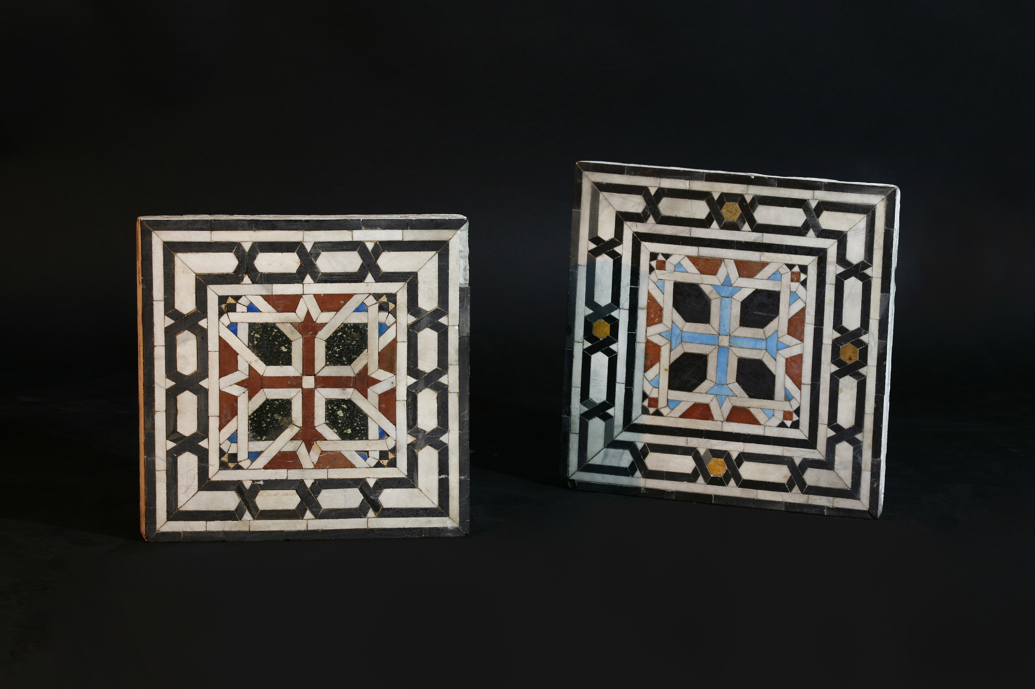 Two Mamluk (15th-17th century CE) square mosaic panels